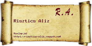 Risztics Aliz névjegykártya